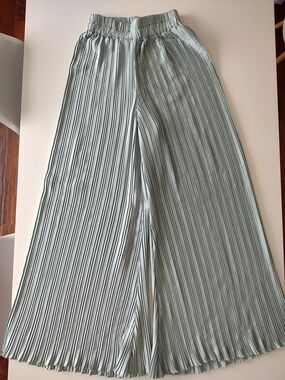 Anthropologie Pleated Wide-Leg Pants in Pale Mint Size 8